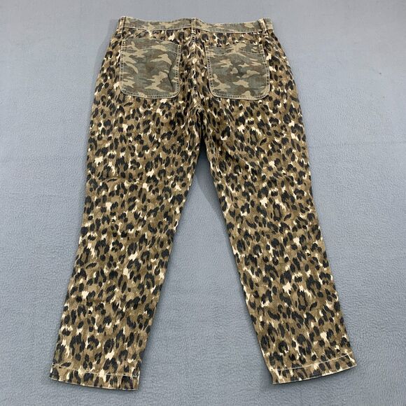 Anthropologie Current/Elliott Animal Print 30 The Clean Weslan Camo Cropped - Picture 13 of 16